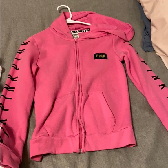 PINK Victoria's Secret Tops - pink PINK zip-up